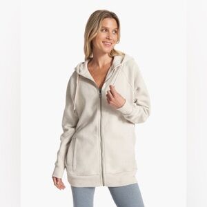 Vuori Restore Hoodie Salt White Size M Long full zip